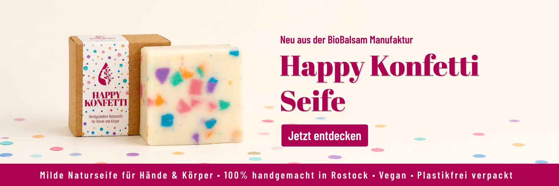 Handgemachte Konfettiseife jetzt bei BioBalsam kaufen